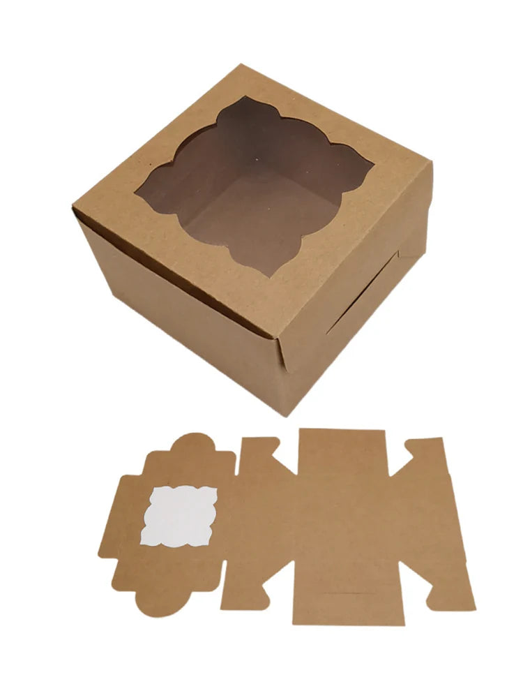12/24Pcs Kraft Paper Gift Boxes Wedding Favor Candy Cookies Bread Paper Boxes For Thanksgiving Christmas Birthday Party Supplies