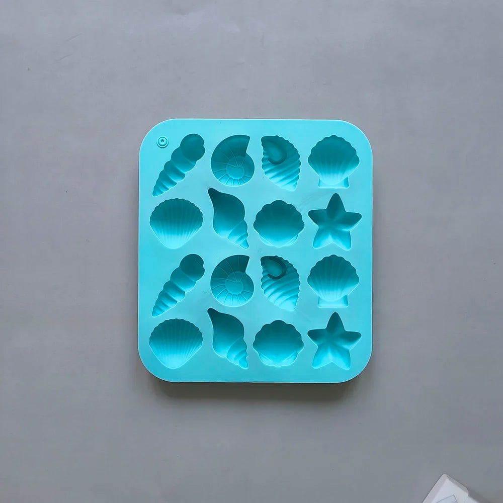16 Cavity Shell Conch Starfish And Other Shaped Silicone Molds DIY Candy Mousse Pastry Pudding Chocolate Cake Baking Mold