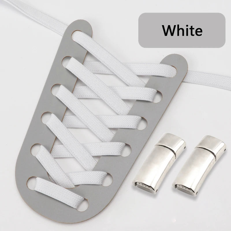 No Tie Shoelaces Magnetic Shoe Laces Clip Flat Elastic Stretch Laces Casual Sneakers Woman Men Children Shoelace Shoes Accesorie