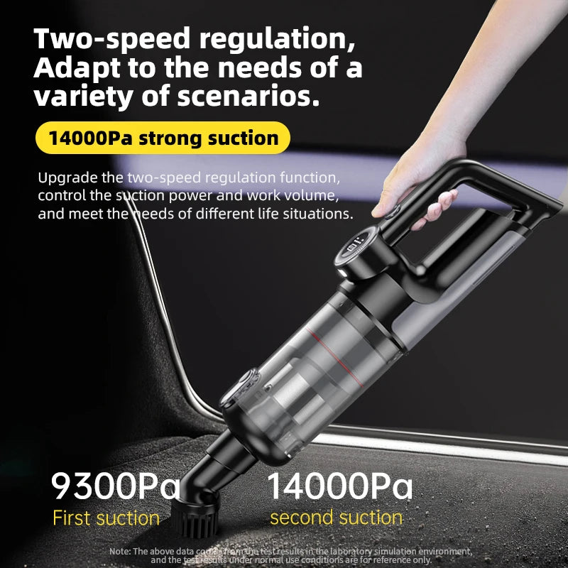 Ultra-Quiet High-Power Brushless Vacuum Cleaner with Digital Battery Display Cyclonic Dust Cup Multi-Use for Car/Home/Office