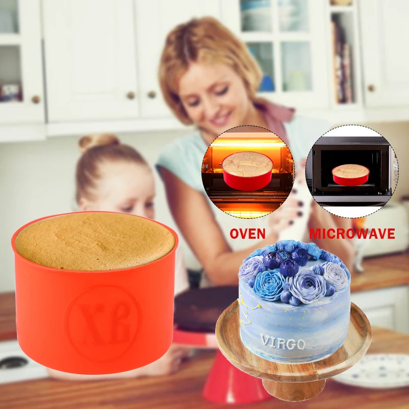 FAIS DU DIY Desserts Baking Mold Tools No-stick Round Silicone Cake Mold Mousse Cake Moulds Deepening of Colored Mold