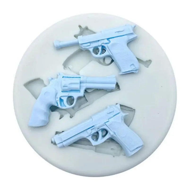 Silicone Mold Gun Handgun shape silicone mold mould sugar craft fondant cake decorating animal mould baking tool