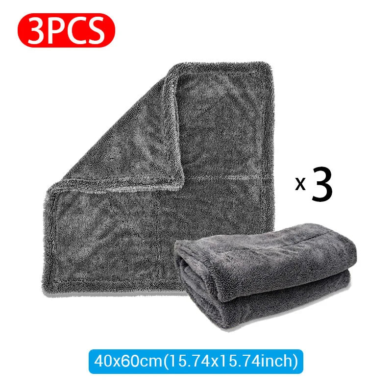 Car Wash Towel 1200GSM Double Sided Towel Car Detailing Twisted Braid Cloth Super Absorbent Rag for Car Home Washing Accessories