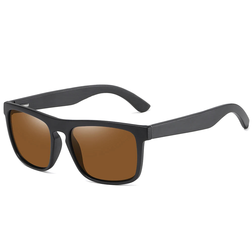 GM New Arrivals Black Wooden Polarized Sunglasses for Men Bamboo Sunglasses Red UV400 Lenses Fashion Driving Shades carton S5523