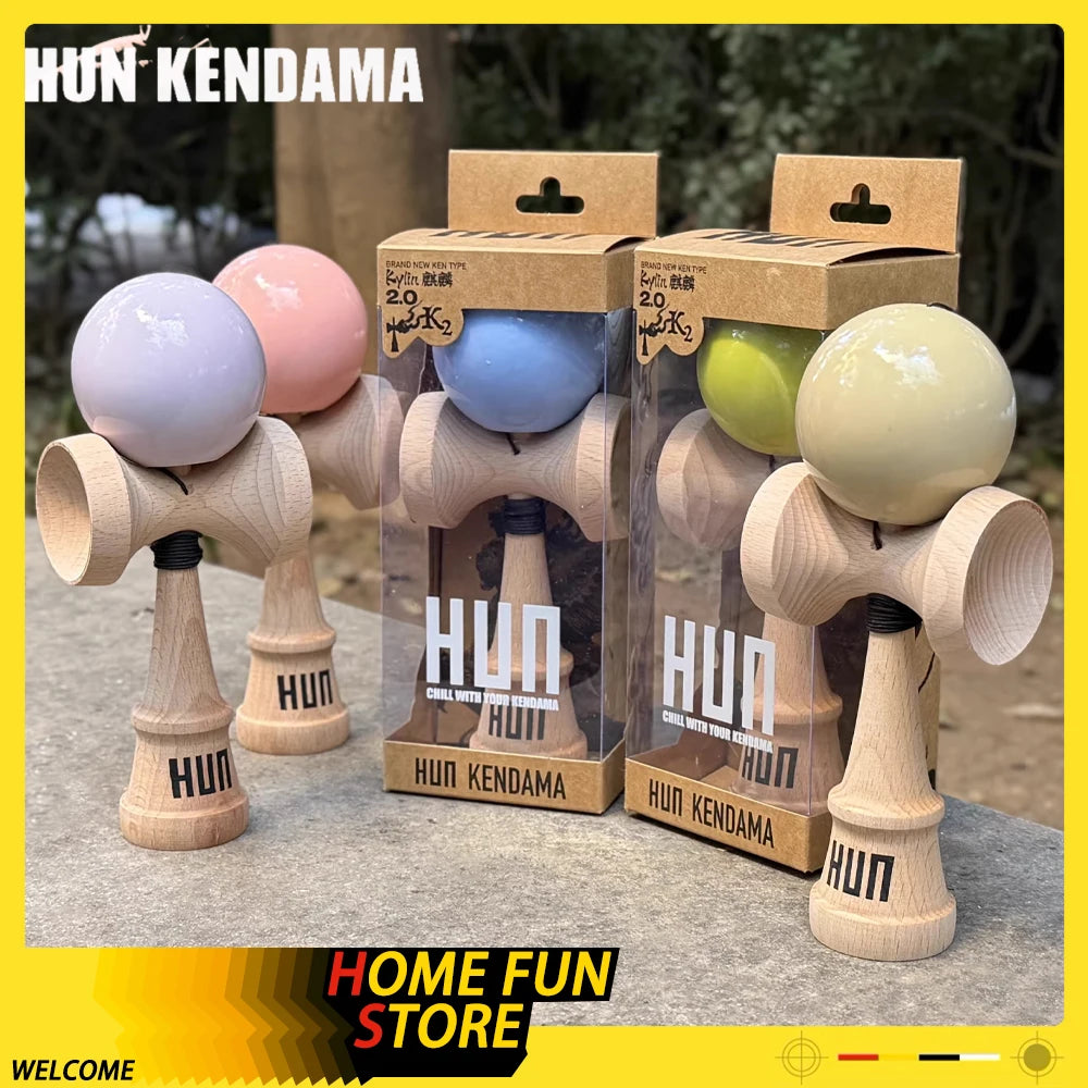 IN STOCK Original HunKendama Beginner Professionals Kendama Big Cups Easy To Catch Trend Tips Juggles Ball For Children'S Gifts