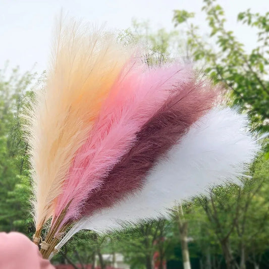 Artificial Pampas Grass Artificial Flowers Fake Pampas Grass Bouquet 42cm Boho Bouquet 1/5/10/30pcs Pampas Grass Vase Decoration
