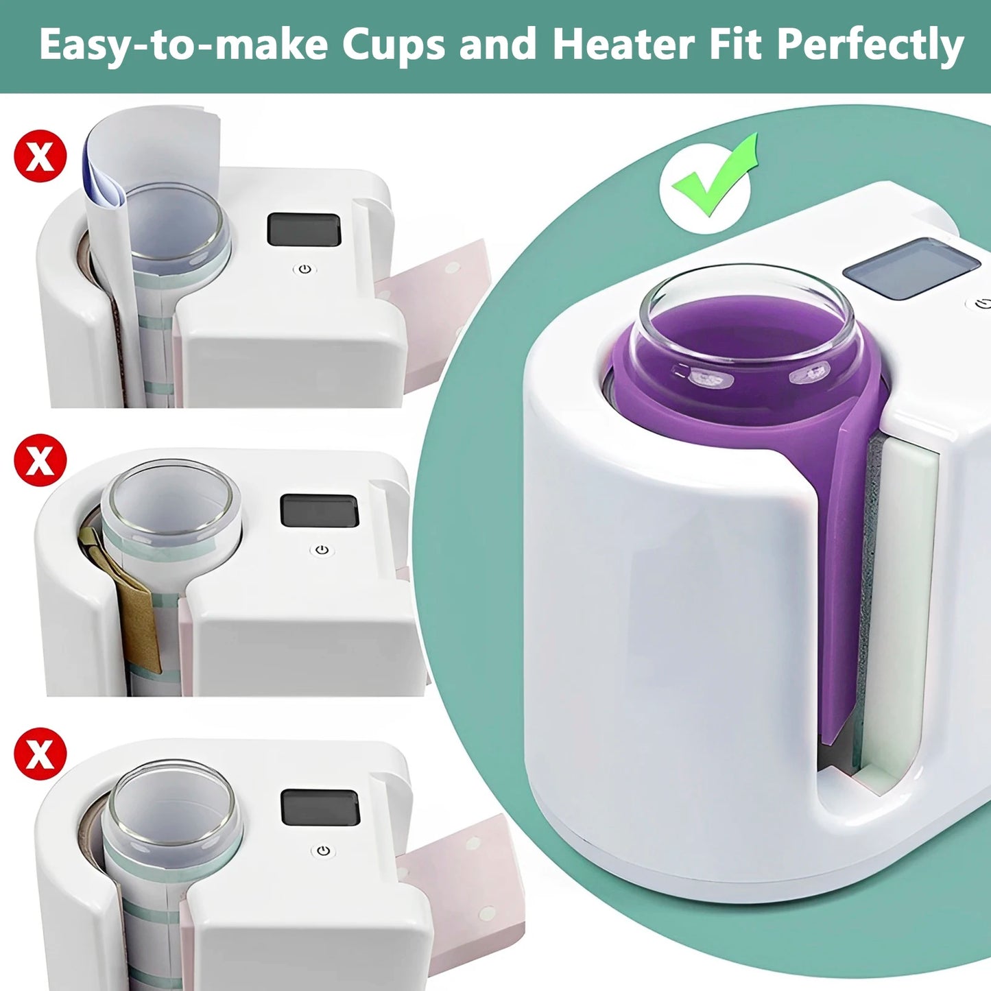 3Pcs Sublimation Tumbler Wrap Silicone Sheets with Mug Press Bundle Accessories For Heat Press Sublimation Machine