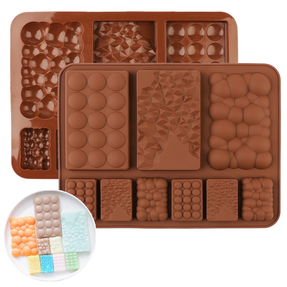 2022 New Silicone Chocolate Bar Mold Silicon cake decoration Silicone Molds for Break Apart Chocolate Tools Candy Mold mold DIY