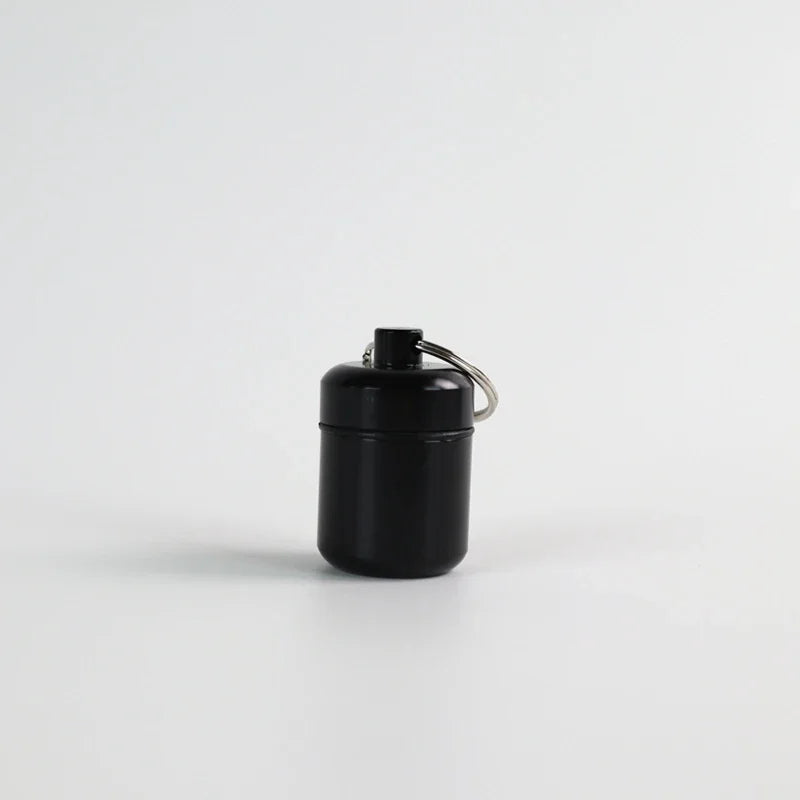 Mini Portable  Aluminum Waterproof Pill Box High Quality with Sealed Storage Flat Head and Keychain for Medicine Container New