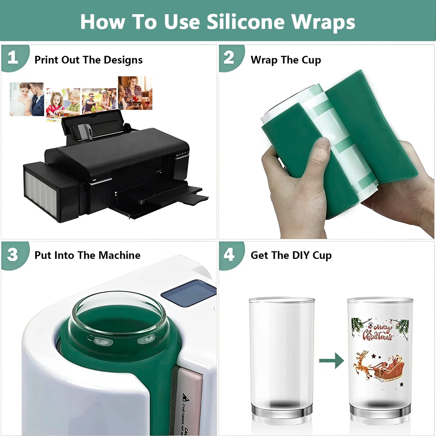 3Pcs Sublimation Tumbler Wrap Silicone Sheets with Mug Press Bundle Accessories For Heat Press Sublimation Machine