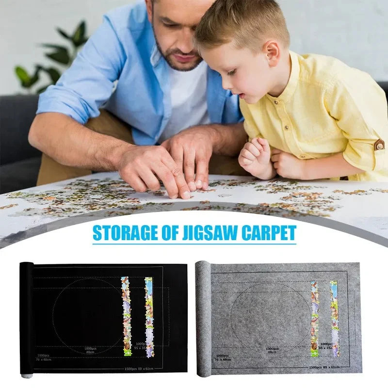 Puzzles Pad Jigsaw Roll Felt Mat Storage Bag Playmat Puzzles Blanket For Up To 1500 Pcs Puzzle Accessories Portable Storage Mat