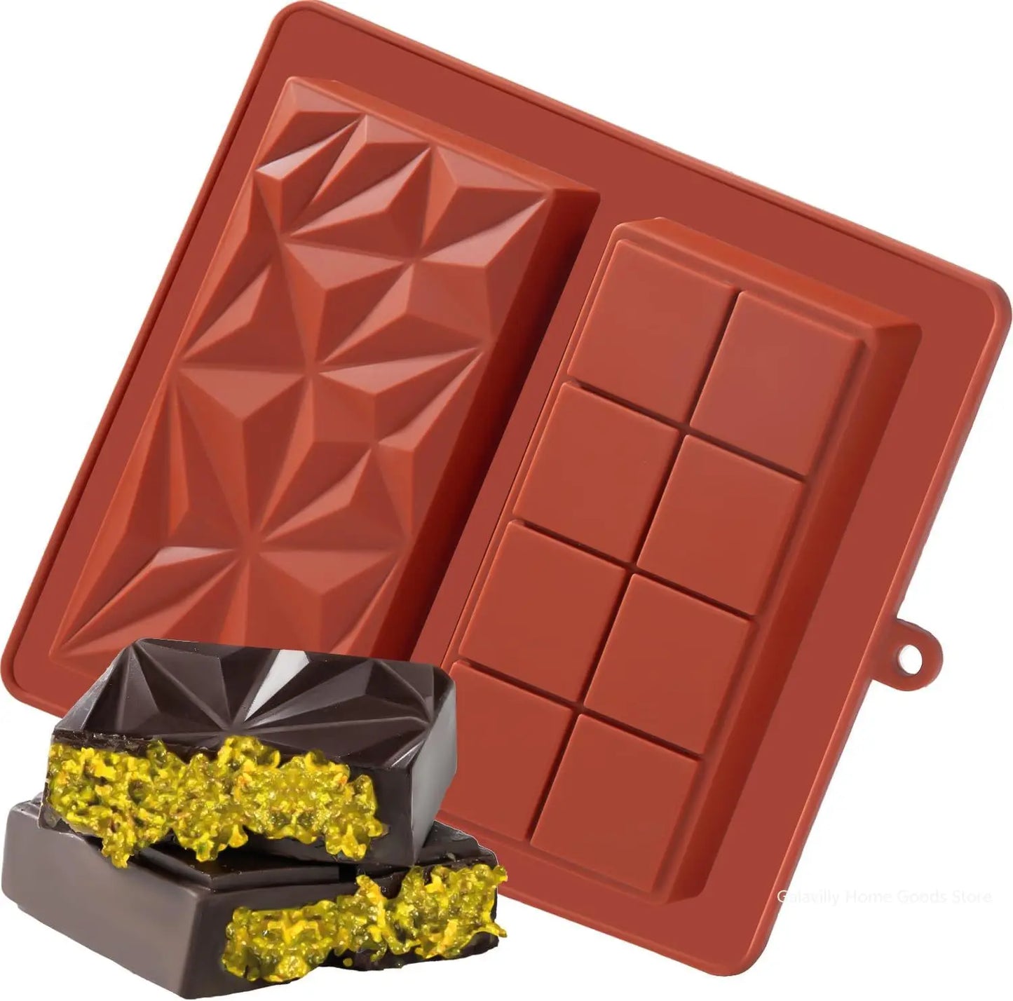 Dubai Chocolate Mold Bar Pistachio Chocolate Bar Silicone Thick Mold for Filling Bars, Large candy Bar Mould for Filling