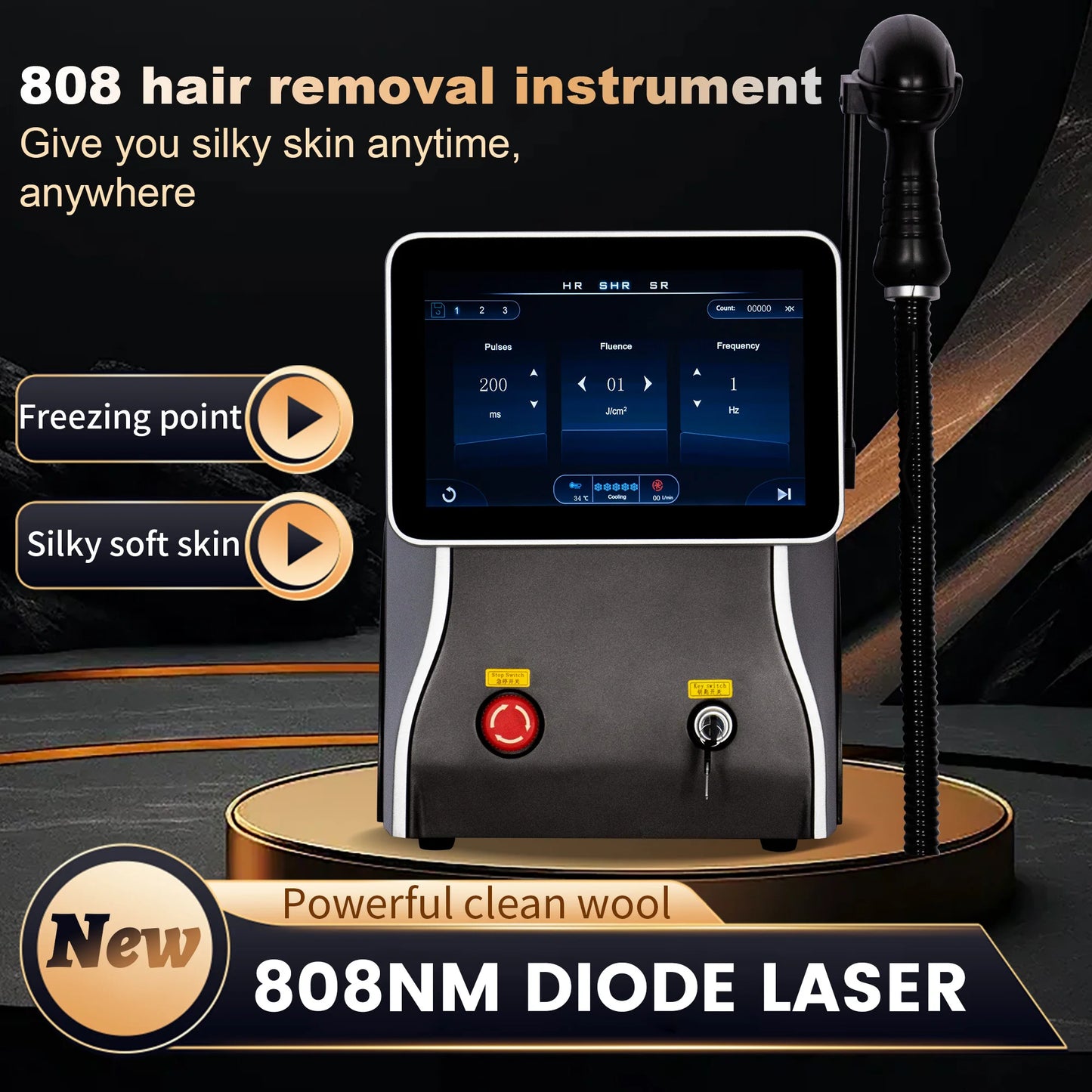 Depiladora Laser Painless Permanen 4 Wavelength Diode Laser Hair Removal Machine 808NM Ice Platinum Cooling System Beautiful