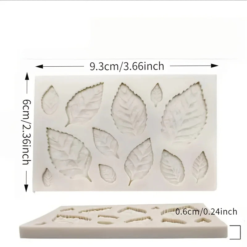 1Rose Leaf Silicone Mold，Resin Casting Mold，For Candle Making、Aromatherapy、Handmade Soap、Clay、Gypsum and crafts-Flexible silicon