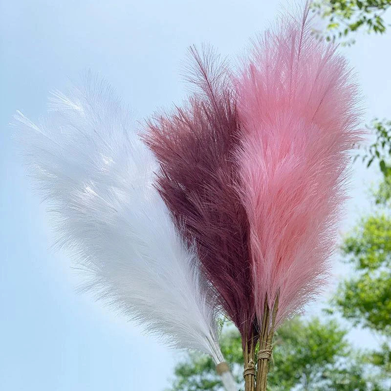 Artificial Pampas Grass Artificial Flowers Fake Pampas Grass Bouquet 42cm Boho Bouquet 1/5/10/30pcs Pampas Grass Vase Decoration