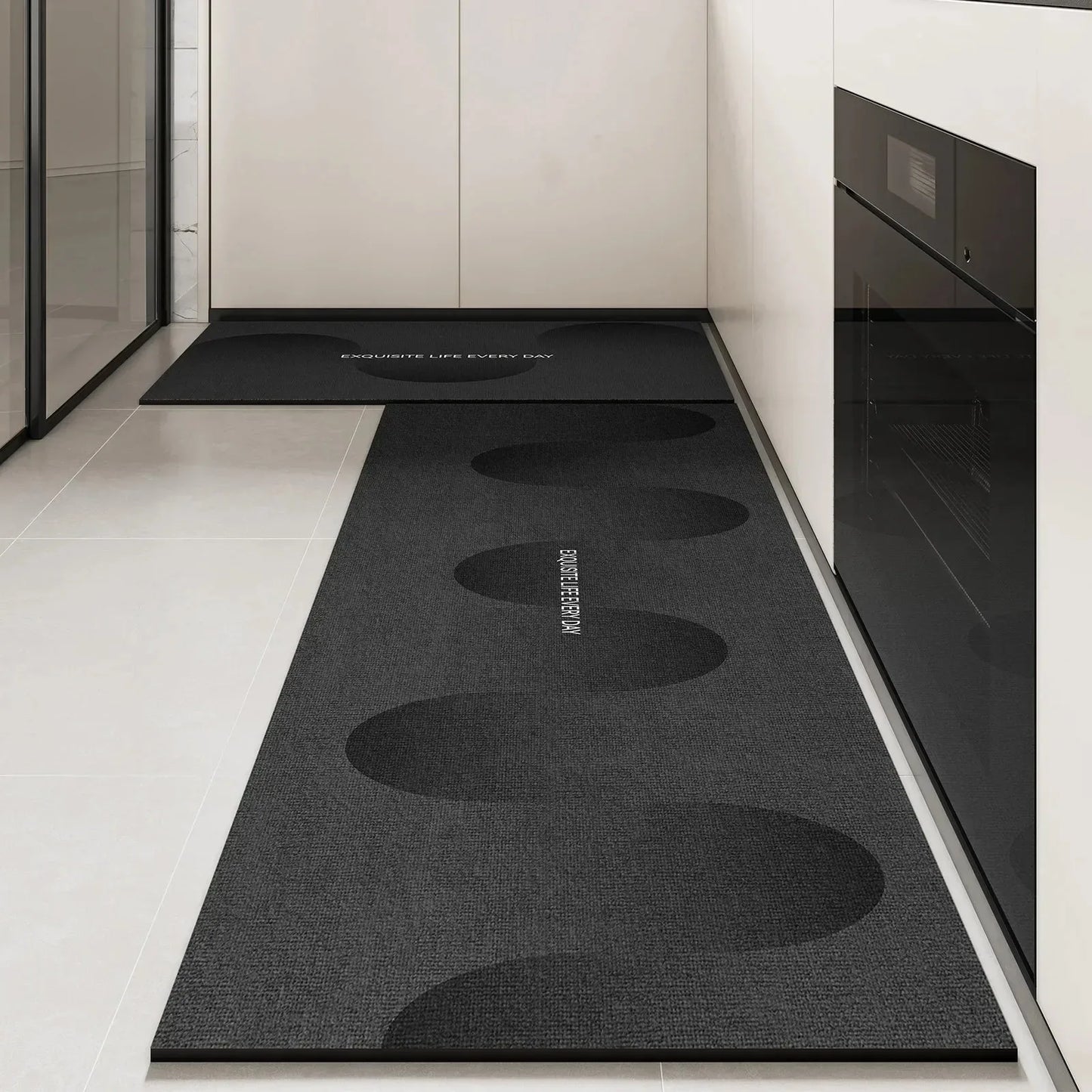 Carpet for Kitchen Floor Mat Pvc Leather Carpets Waterproof Non-slip Rug Long Foot Mats Oil-proof Blue Home Decoration Rugs