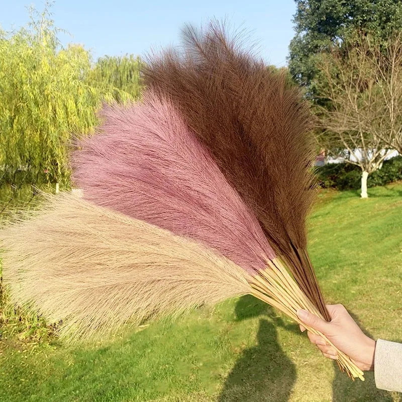 Artificial Pampas Grass Artificial Flowers Fake Pampas Grass Bouquet 42cm Boho Bouquet 1/5/10/30pcs Pampas Grass Vase Decoration