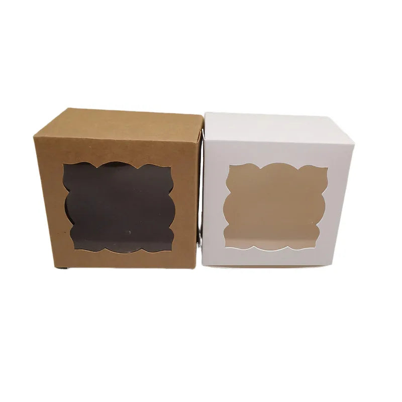12/24Pcs Kraft Paper Gift Boxes Wedding Favor Candy Cookies Bread Paper Boxes For Thanksgiving Christmas Birthday Party Supplies