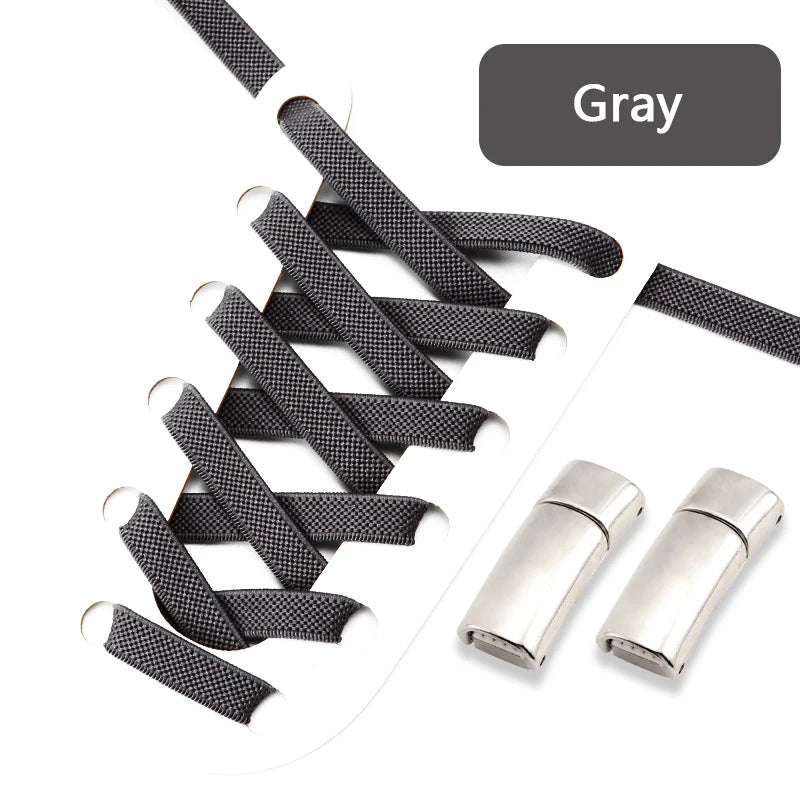 No Tie Shoelaces Magnetic Shoe Laces Clip Flat Elastic Stretch Laces Casual Sneakers Woman Men Children Shoelace Shoes Accesorie