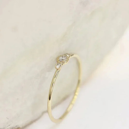 2026 Minimalist Gold Color Thin Ring for Women with Cubic Zirconia Daily Wear Exquisite Girls Accessories Statement Jewelry