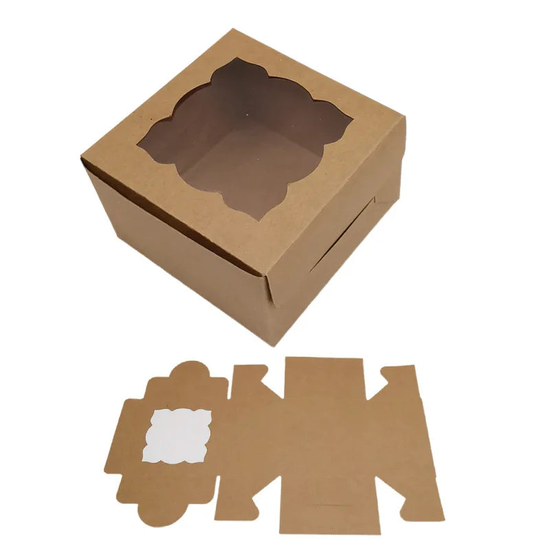 12/24Pcs Kraft Paper Gift Boxes Wedding Favor Candy Cookies Bread Paper Boxes For Thanksgiving Christmas Birthday Party Supplies