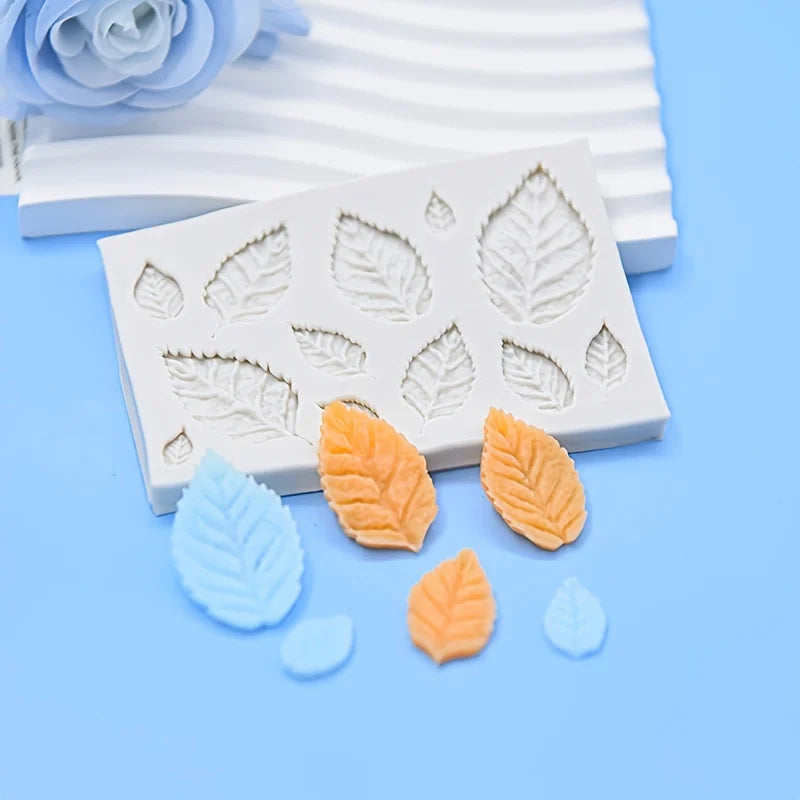 1Rose Leaf Silicone Mold，Resin Casting Mold，For Candle Making、Aromatherapy、Handmade Soap、Clay、Gypsum and crafts-Flexible silicon