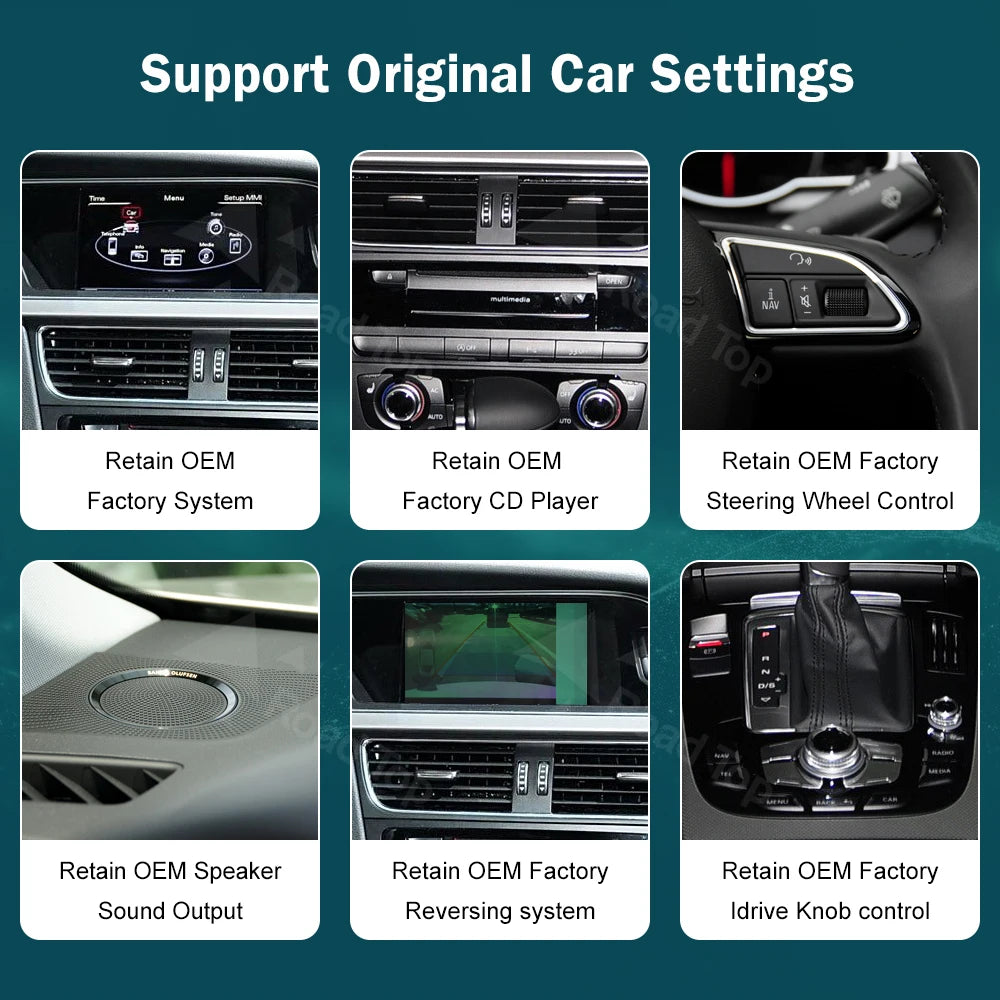 RoadTop 12.3 Inch Wireless CarPlay Multimedia Ultra-thin Screen Android Auto For Audi A4 2009-2012 Airplay Autolink Function