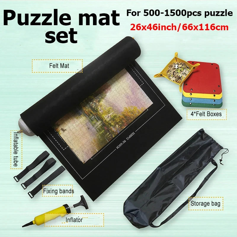 1000~3000pcs Puzzle Storage Mat Roll Up Children Developmental Game Parent-child Interaction Portable Travel-Friendly Bag TMZ