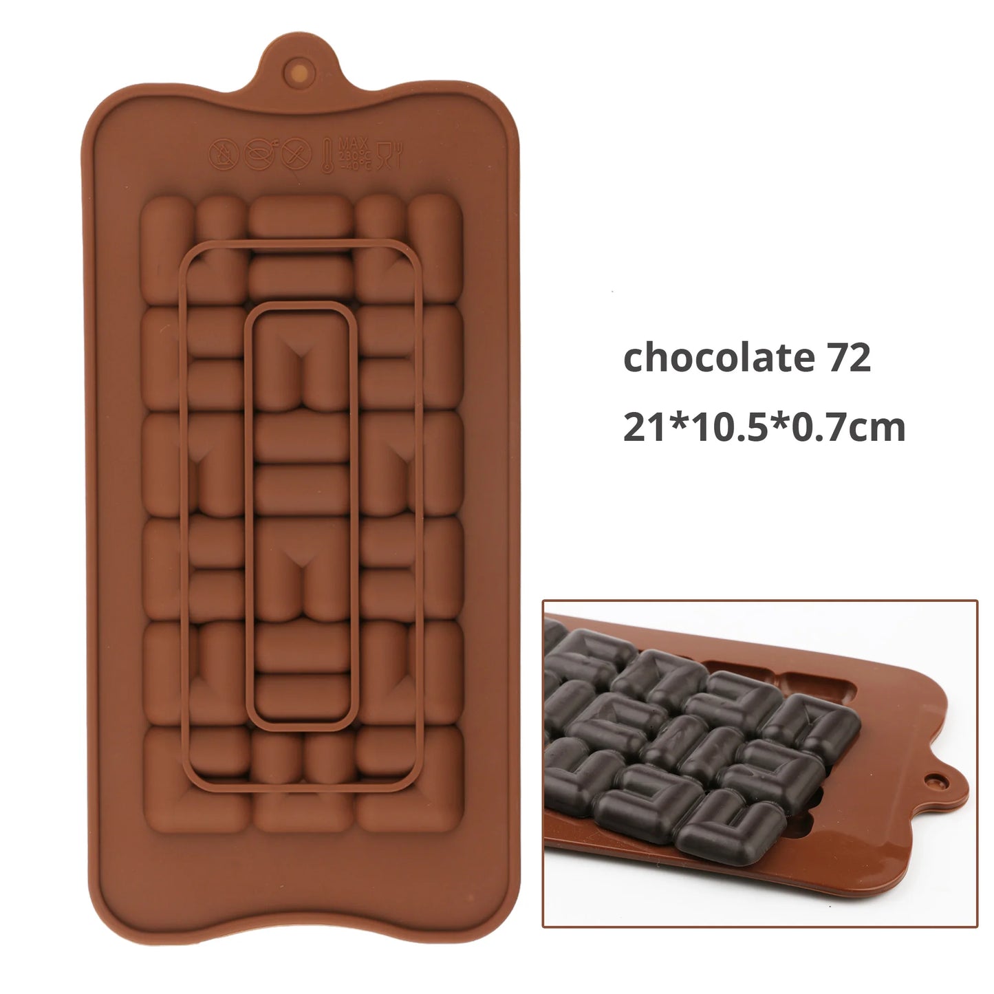 2022 New Silicone Chocolate Bar Mold Silicon cake decoration Silicone Molds for Break Apart Chocolate Tools Candy Mold mold DIY