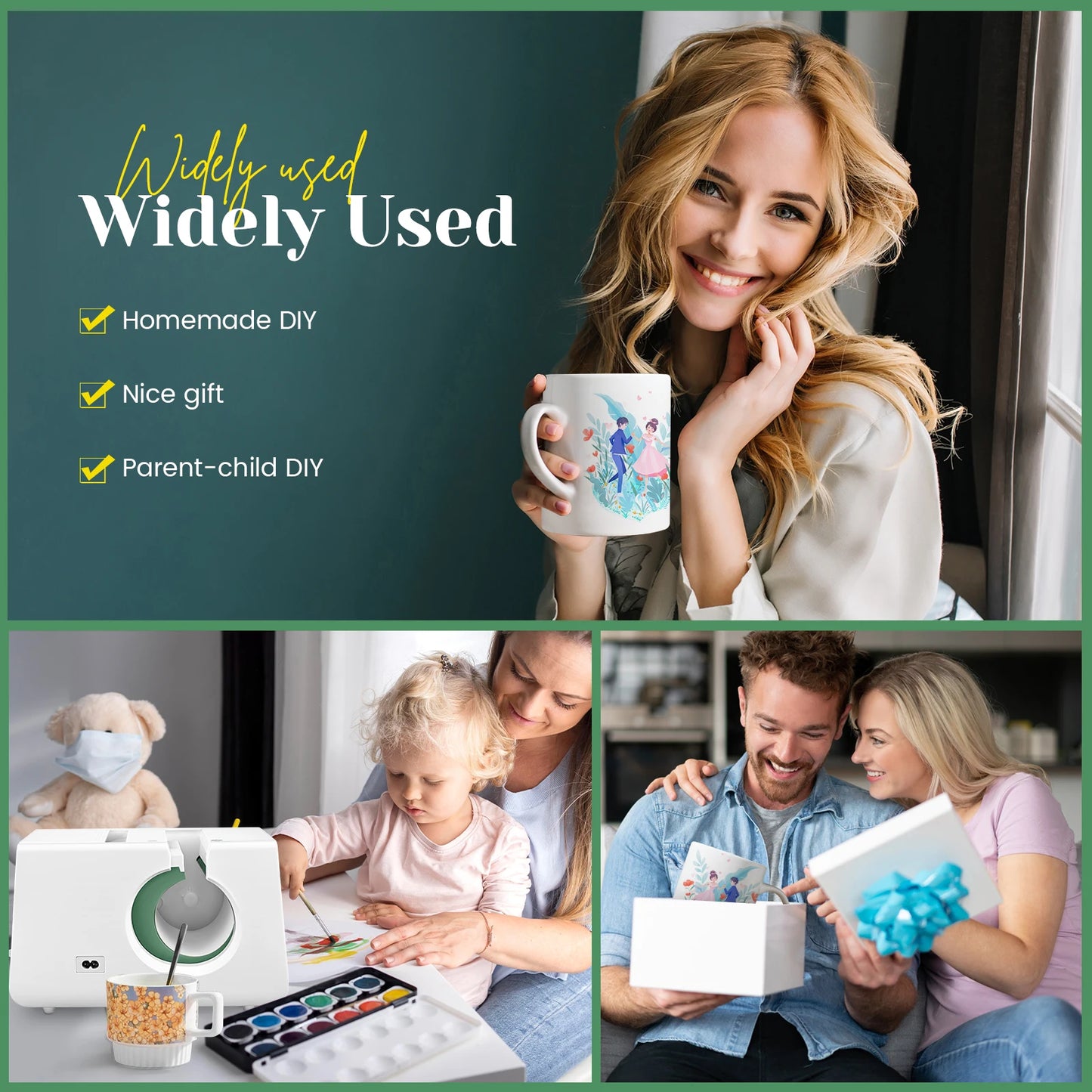 Automatic Mug Heat Press Machine 10-11oz Transfer Sublimation Portable Cup Presser One-Touch Button as Gifts for Birthdays
