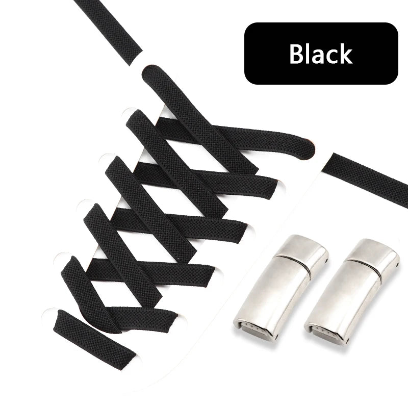 No Tie Shoelaces Magnetic Shoe Laces Clip Flat Elastic Stretch Laces Casual Sneakers Woman Men Children Shoelace Shoes Accesorie