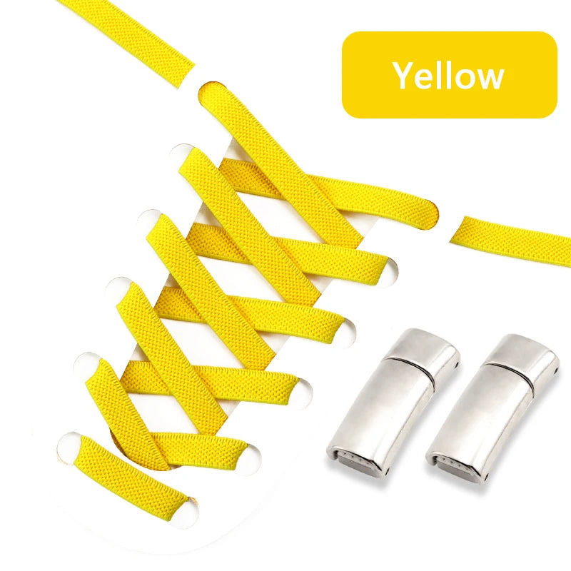 No Tie Shoelaces Magnetic Shoe Laces Clip Flat Elastic Stretch Laces Casual Sneakers Woman Men Children Shoelace Shoes Accesorie