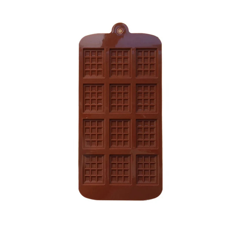 12 Even Chocolate Mold Silicone Mold Fondant Waffles Molds DIY Candy Bar Mould Cake Decoration Tools Kitchen Baking Accessories