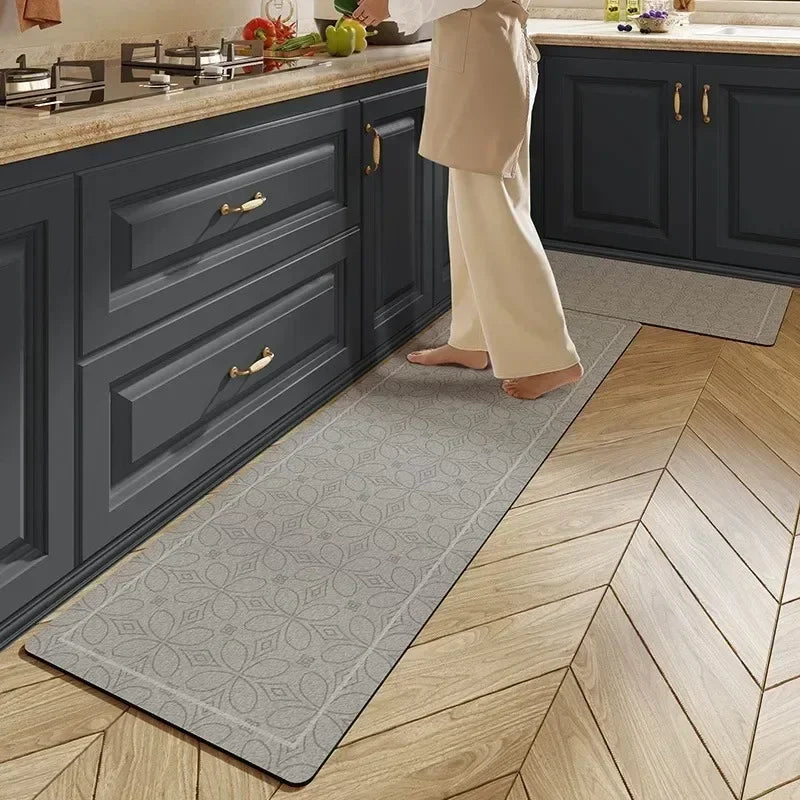 Carpet for Kitchen Floor Mat Pvc Leather Carpets Waterproof Non-slip Rug Long Foot Mats Oil-proof Blue Home Decoration Rugs