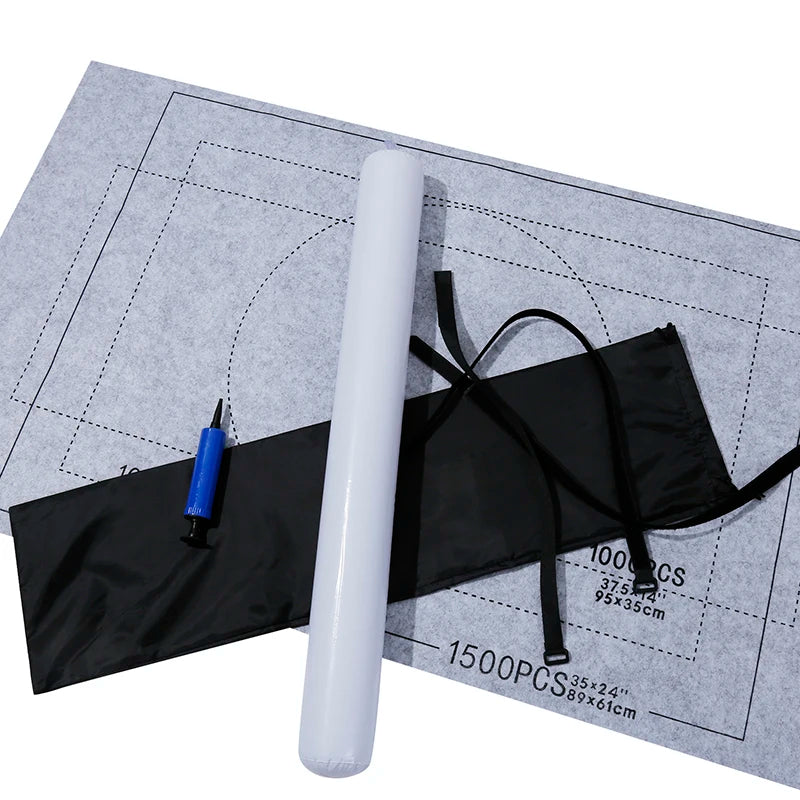 Puzzle Storage Blanket Set for 500-1500 Puzzle  Felt Puzzle Blanket Grey/Black Classification Disk Inflatable Rod TMZ