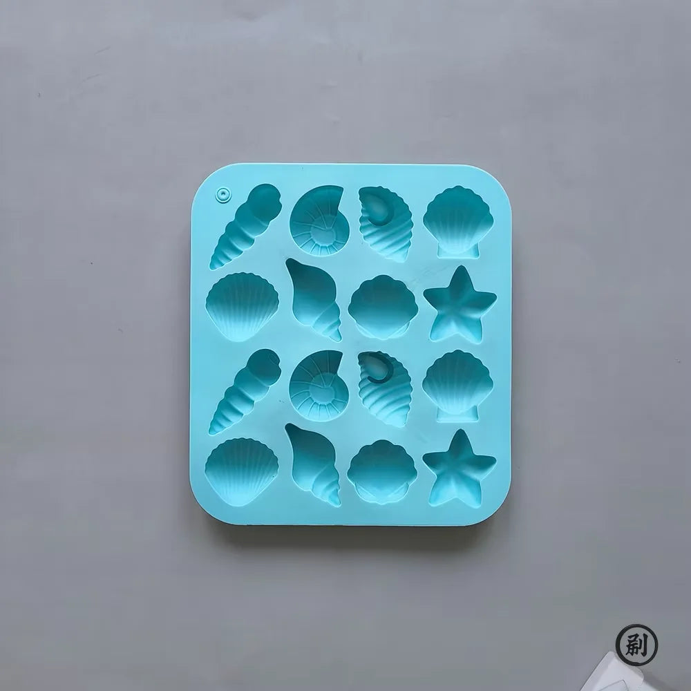 Chocolate Silicone Mold Shell Marine Animal Shape Candy Pudding Cake Decoration Mold 3D 16-Cavity