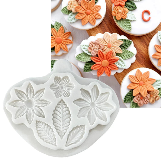 Flowers and Leaves Silicone Sugarcraft Mold Chocolate Cupcake Baking Mould Fondant Cake Decorating Tools