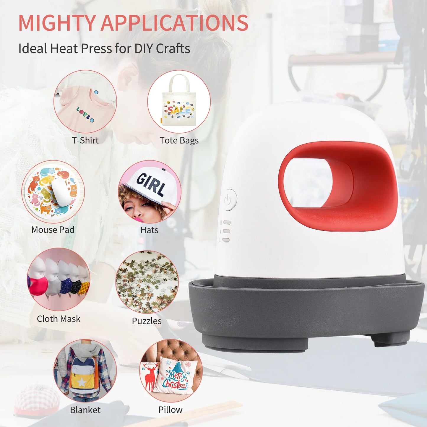 Portable DIY Home Business  Mini Heat Press Machine TShirt Printing Easy Heating Transfer Press Iron Machines for Blanket Leathe