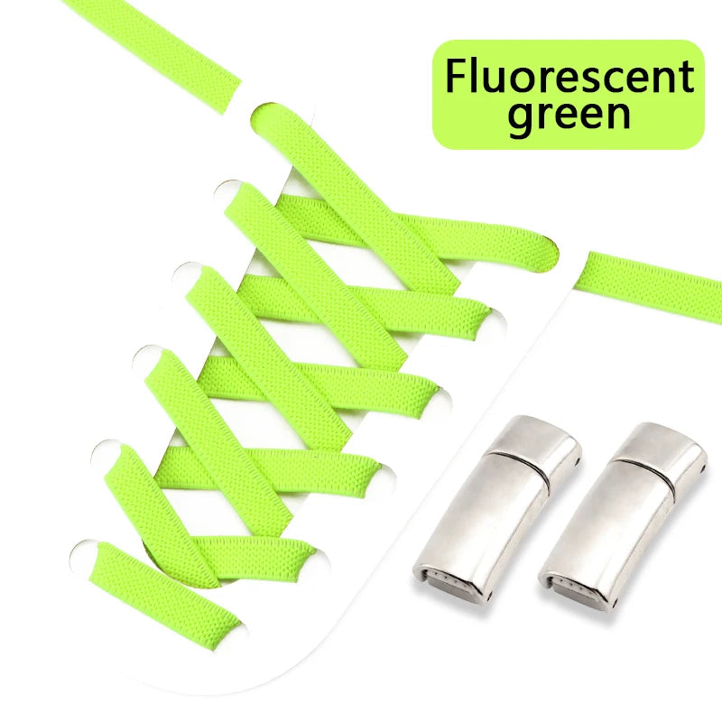 No Tie Shoelaces Magnetic Shoe Laces Clip Flat Elastic Stretch Laces Casual Sneakers Woman Men Children Shoelace Shoes Accesorie