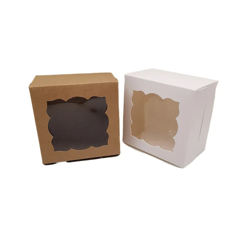 12/24Pcs Kraft Paper Gift Boxes Wedding Favor Candy Cookies Bread Paper Boxes For Thanksgiving Christmas Birthday Party Supplies