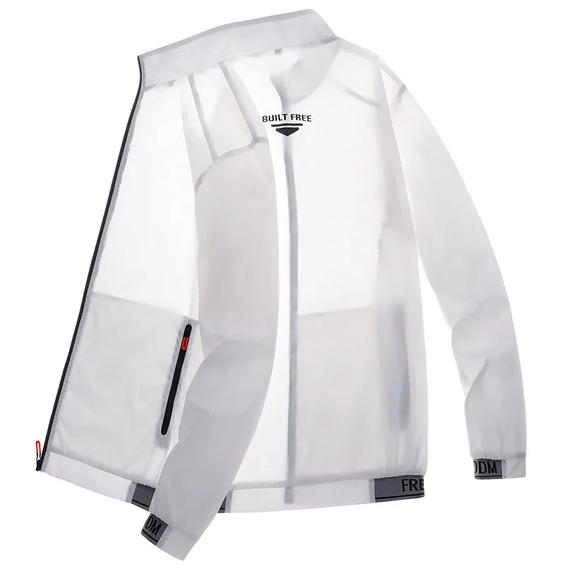 Men's sun protection clothes for summer ultra-thin breathable ice silk trendy fashion UV resistant air conditioning jacket jacke
