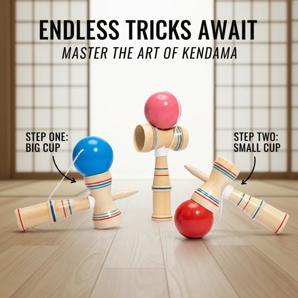 Oversized Kendama Skill Toy – Large Japanese Wooden Ball-and-Cup Game for Adults & Kids, Viral Challenge Toy, Focus & Hand-Eye C