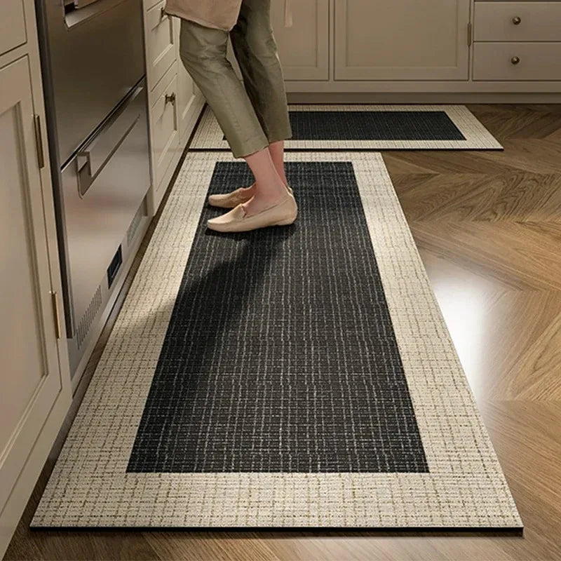 Carpet for Kitchen Floor Mat Pvc Leather Carpets Waterproof Non-slip Rug Long Foot Mats Oil-proof Blue Home Decoration Rugs