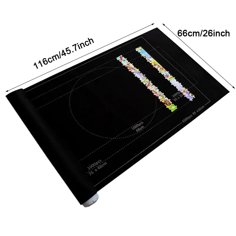 Puzzles Pad Jigsaw Roll Felt Mat Storage Bag Playmat Puzzles Blanket For Up To 1500 Pcs Puzzle Accessories Portable Storage Mat