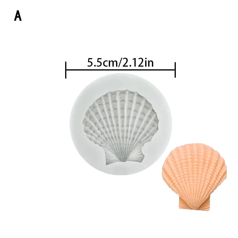 Silicone Marine Shell Mold Sea Fish Coral Sea Turtle Cake Fondant Conch Baking Mould Tool DIY Cake Chocolate Candy Decoration