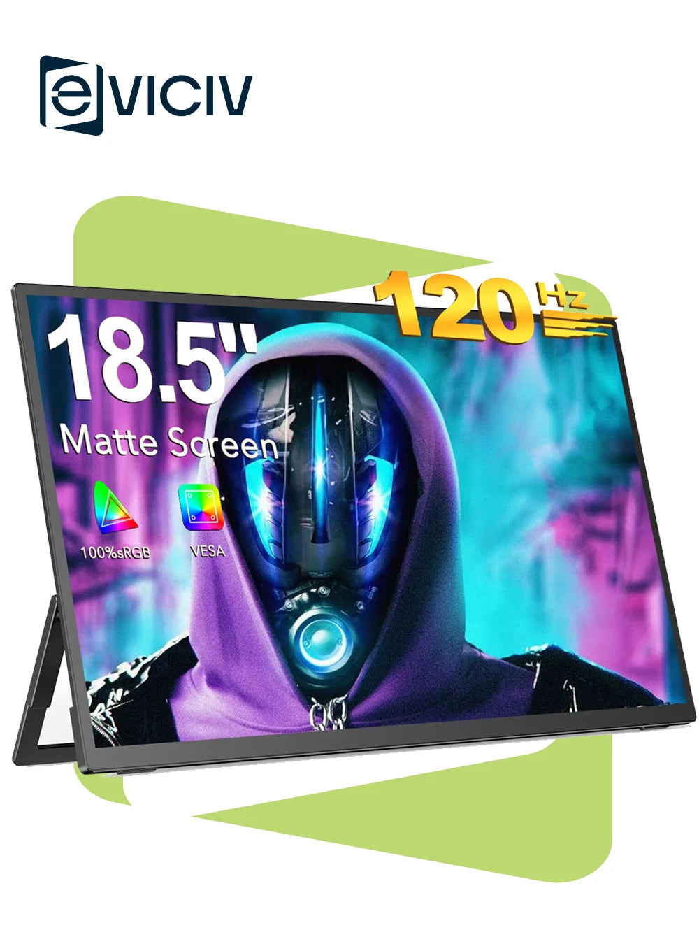 EVICIV 120hz Portable Gaming Monitor 18.5 inch 100% sRGB 1080P with VESA & Stand 180° Adjustable Ultra-Slim IPS HDR Display