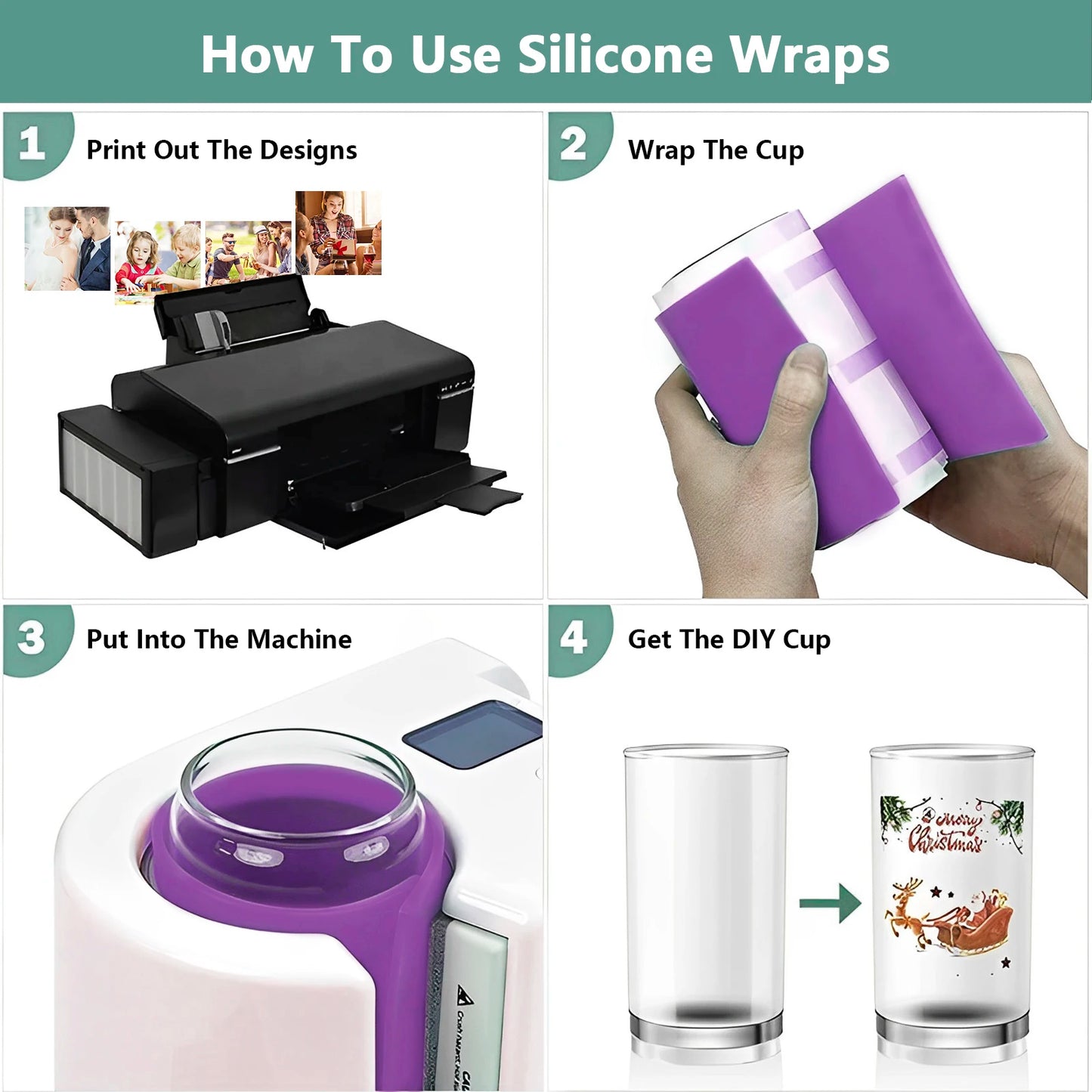 3Pcs Sublimation Tumbler Wrap Silicone Sheets with Mug Press Bundle Accessories For Heat Press Sublimation Machine