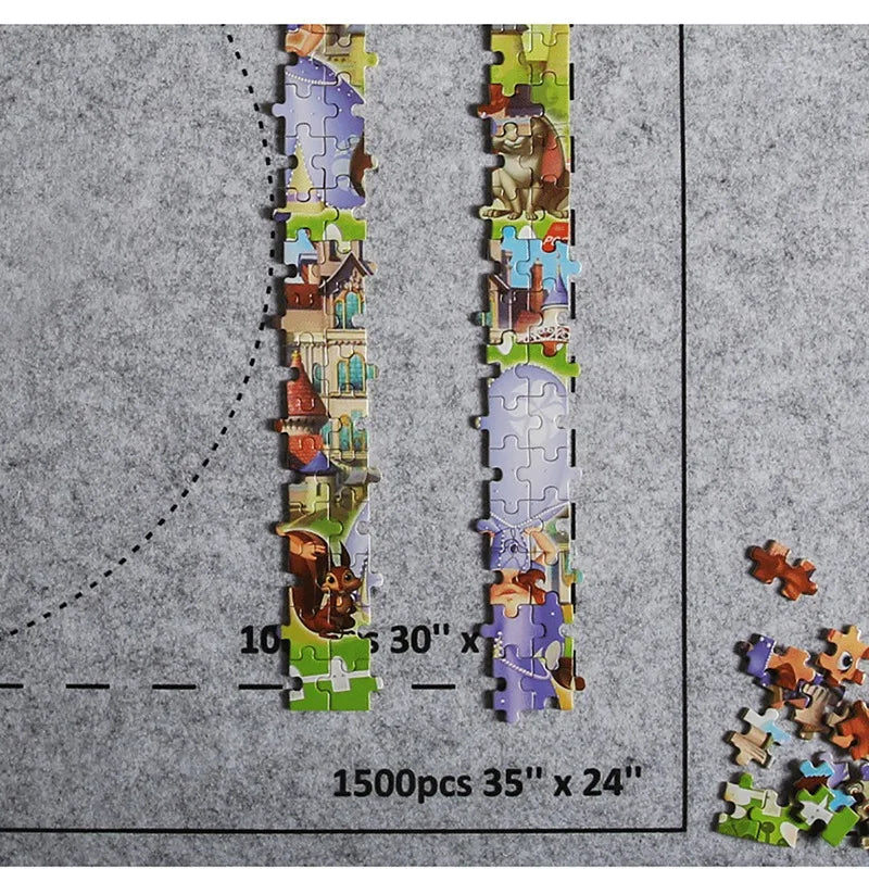 Puzzles Pad Jigsaw Roll Felt Mat Storage Bag Playmat Puzzles Blanket For Up To 1500 Pcs Puzzle Accessories Portable Storage Mat