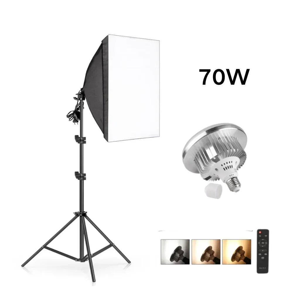 20-135W Softbox Lighting Kit 50x70CM Photography LED Lamp Professional Continuous Light System Equipment For Photo Studio