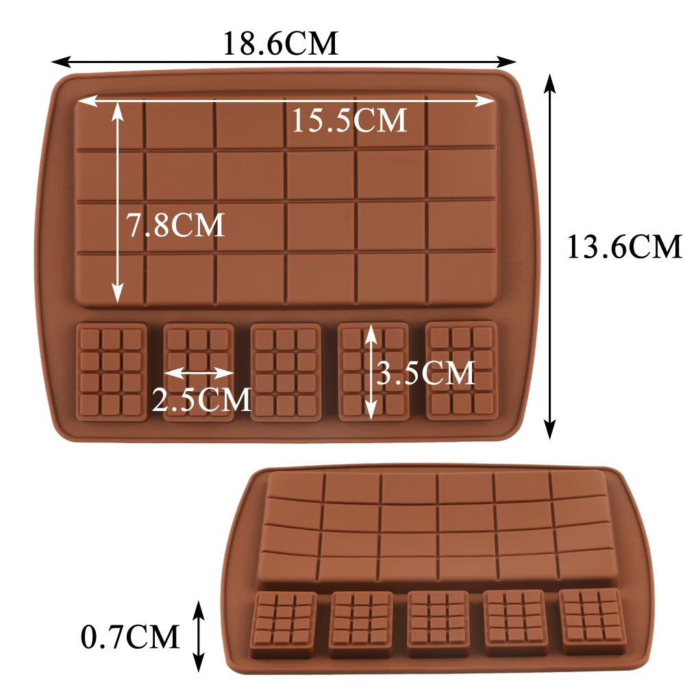 2022 New Silicone Chocolate Bar Mold Silicon cake decoration Silicone Molds for Break Apart Chocolate Tools Candy Mold mold DIY